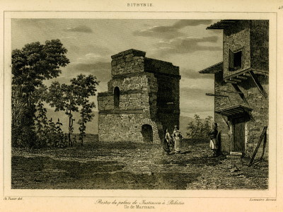 Saraylar Köyü, Iustinianus Sarayı gravürü (Texier 1882)